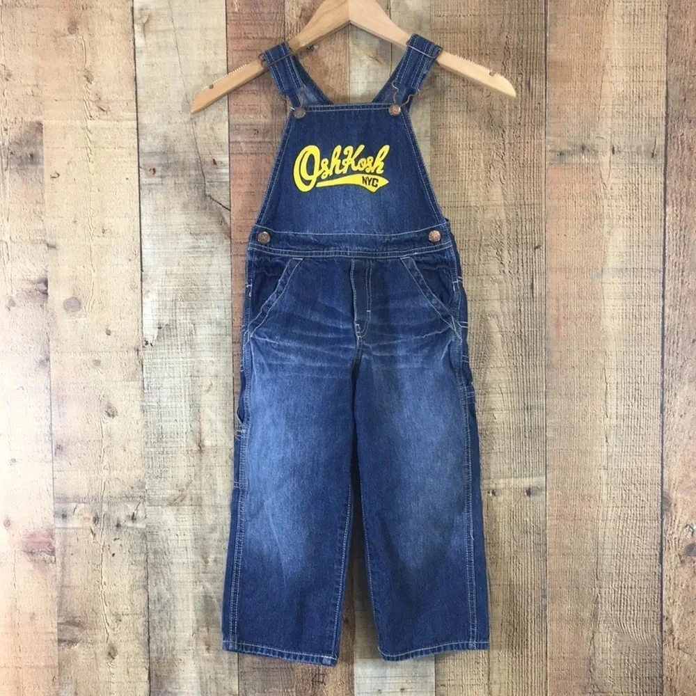 Osh Kosh‎ NYC Carpenters Overalls Boys 4T Dark Wash Denim